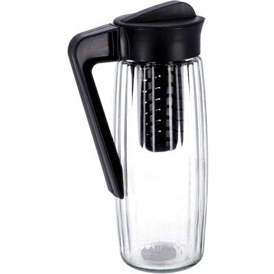 Afbeelding van Michelino Waterkaraf 1.6L Schenkkan uit Glas Waterkan met filter en deksel 40501