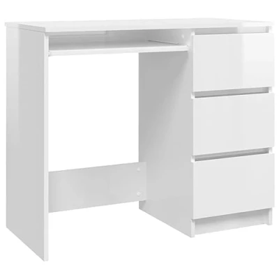 Afbeelding van vidaXL Bureau wit glanzend, 90 x 45 76 cm, spaanplaat