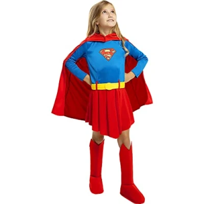 Afbeelding van FUNIDELIA Supergirl kostuum voor meisjes 7 9 jaar (134 146 cm) Rood