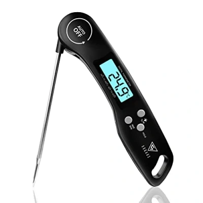 Afbeelding van Vleesthermometer, DOQAUS Keukenthermometer Barbecuethermometer, Digitale Instant thermometer met 3s Directe Uitlezing, Opvouwbare Lange Sonde en LCD scherm, voor Keuken, Grill, BBQ