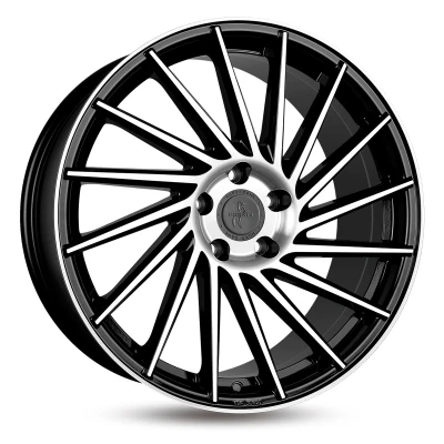 Afbeelding van KESKIN 5 gat 19duim 108mm lichtmetalen Velg KT17 Hurricane mattschwarz Front poliert KT178519510845BFP
