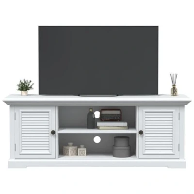 Afbeelding van Tv meubel 110x30x41 cm bewerkt hout wit