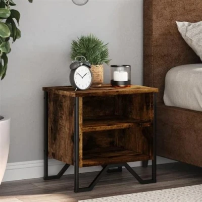 Afbeelding van vidaXL Nachtkastjes 2 st 40x30x40 cm bewerkt hout gerookt eikenkleurig