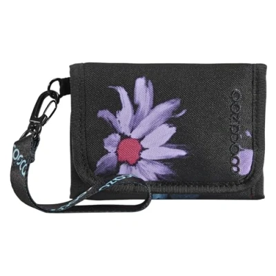 Afbeelding van coocazoo Portemonnee met binnen en buitenvenster, vak voor munten kaarten, klittenbandsluiting, polyester, 3e klasse, Floral Artnight Zwart Blauw