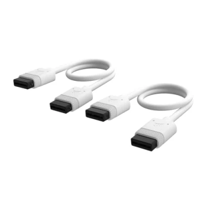 Afbeelding van CORSAIR iCUE LINK Cable 2x 200mm with Straight connectors White