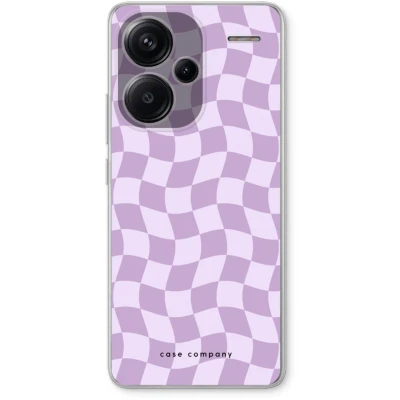 Afbeelding van Case Company® hoesje geschikt voor Xiaomi Redmi Note 13 Pro plus Grid Paars Soft Cover Telefoonhoesje Bescherming aan alle Kanten en Schermrand