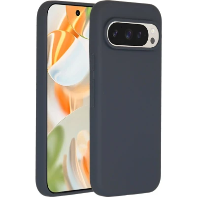Afbeelding van Accezz Hoesje Geschikt voor Google Pixel 9 / Pro Siliconen Liquid Silicone Backcover Donkerblauw