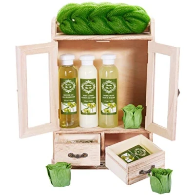 Afbeelding van BRUBAKER Cosmetics Bad en Verzorgingsset Citroen in Houten Kastje Cadeauset 10 Delen Cadeautip Vrouw Cadeau Idee Moederdag cadeautje