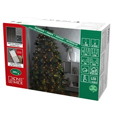 Afbeelding van Konstsmide 6487 870 LED boommantel Binnen Energielabel: E (A G) werkt op stekkernetvoeding Aantal lampen 200 Barnsteen Verlichte lengte: 1.8 m