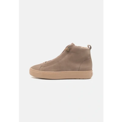 Afbeelding van Paul Green Sneakers hoog, Dames, Maat: 37, Taupe Nubukleer