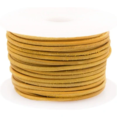 Afbeelding van DQ Leer Vintage (1 mm) Ocher Yellow (10 Meter)