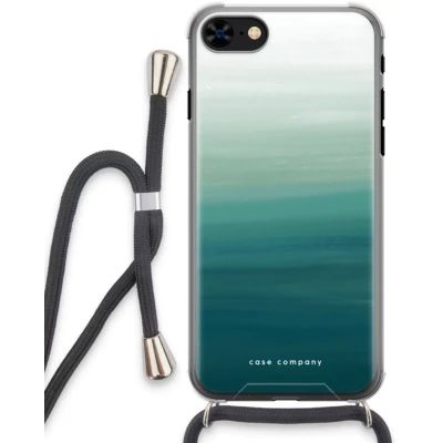 Afbeelding van Case Company® hoesje met Koord geschikt voor iPhone 8 Ocean Telefoonhoesje Zwart Extra Bescherming aan alle Kanten en Over de Schermrand