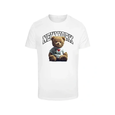Afbeelding van Mister Tee NEW YORK College BEAR Tshirt print, Heren, Maat: Large, White
