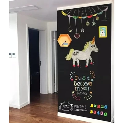 Afbeelding van Magneet bordfolie kleur: zwart, 15 maten, prijs prestatie top beschrijfbaar, afwisbaar, magnetisch, magnetische zonder frame voor portret en landschapsformaat (200 x 100 cm)