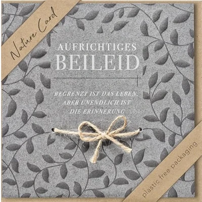 Afbeelding van bsb condoleancekaart met schattig motief Duurzame Condoleancekaarten envelop Bedankkaarten Rouwkaarten 15,5 x cm