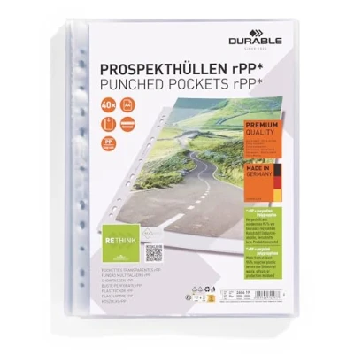 Afbeelding van Durable Showtassen PREMIUM A4 1 x DIN PP Doorzichtig 268619 40 stuk(s)