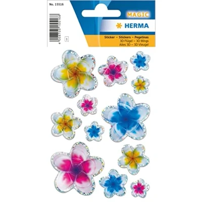 Afbeelding van HERMA 15516 3D stickers voor kinderen, zomer, bloemen, kleurrijk, 12 stuks