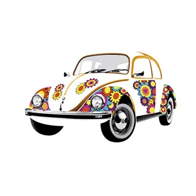 Afbeelding van BRISA VW Collection Muursticker om te versieren met Bulli of Lieveheersbeestje ontwerp (ik hou van deze bug/kleurrijk)
