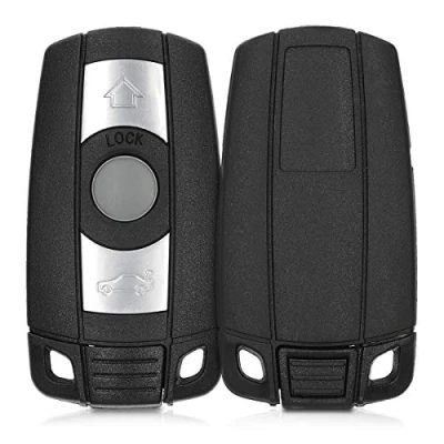 Afbeelding van kwmobile autosleutelcover geschikt voor BMW 3 knops autosleutel (alleen Keyless Go) vervangende sleutelbehuizing zonder transponder zwart