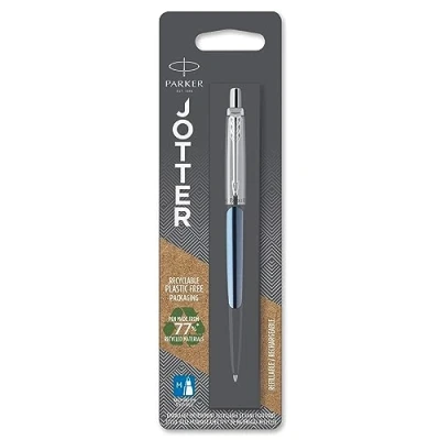 Image de Parker stylo bille Jotter Waterloo bleu avec attributs chromés Emballé sous blister