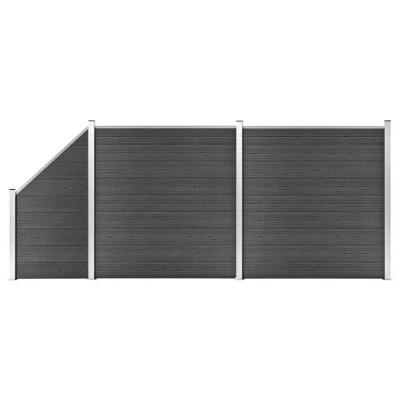 Afbeelding van Schuttingpanelenset 446x(105 186) cm HKC zwart