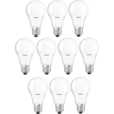 Afbeelding van Voordeelpak 10 stuks Osram Parathom Classic LED E27 Peer Mat 4.9W 470lm 827 Zeer Warm Wit Vervangt 40W