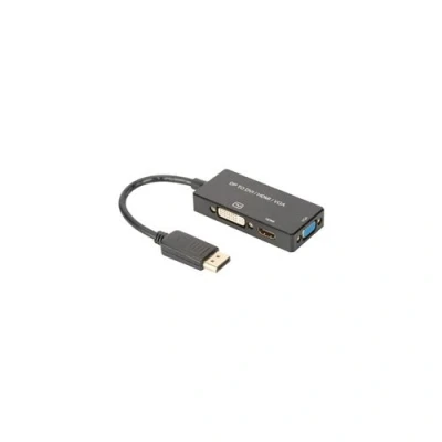 Image de ASSMANN Adaptateur vidéo DisplayPort mâle pour 15 pin D Sub (DB 15) HDMI DVI femelle 20 cm triple blindage noir moulé support 4K