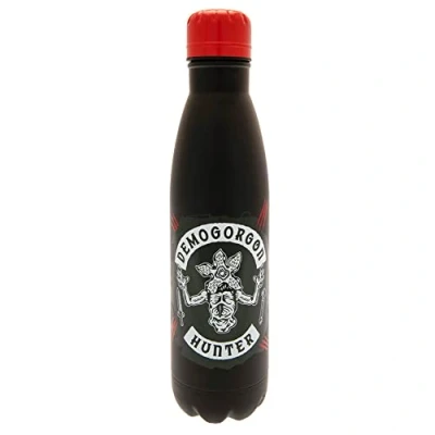 Afbeelding van Pyramid International Stranger Things metalen waterfles (Design Demogorgon Hunter), 540 ml, en drinkfles, officieel product, zwart