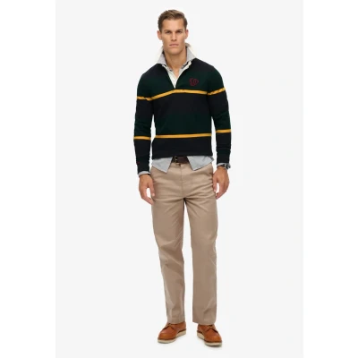 Afbeelding van Superdry Vintage Athletic stripe Rugby Poloshirt, Heren, Maat: XXL, Enamel green