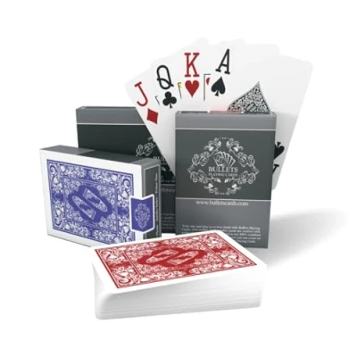Afbeelding van Bullets Playing Cards 2 x waterdichte professionele luxe design pokerkaarten, met jumbo index en twee hoektekens premium speelkaarten voor Texas Holdem Poker