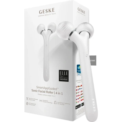 Afbeelding van GESKE SmartAppGuided™ Sonic Facial Roller 4 in 1 Dermaroller Apparaat voor gezicht Dermarol Professionele gezichtsroller Verstevigt en definieert de huid van het