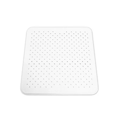 Afbeelding van KMINA antislip douchemat (43 x 43 cm), vierkante douchemat, badmat met zuignap, schimmelbestendige natuurlijk rubber, wit Made in Europe