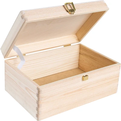 Afbeelding van Creative Deco Houten Opbergdoos met Deksel 30 x 20 14 cm Documenten, Voorwerpen, Speelgoed, Gereedschap