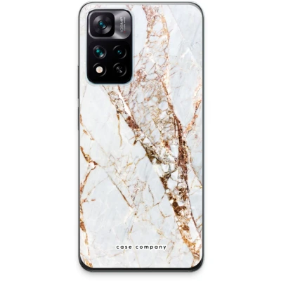 Afbeelding van Case Company® hoesje geschikt voor Xiaomi 11i Hypercharge Goud marmer Soft Cover Telefoonhoesje Bescherming aan alle Kanten en Schermrand
