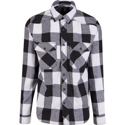 Afbeelding van Urban Classics Overhemd 6XL Checked Wit/Zwart
