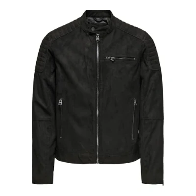 Afbeelding van Only &amp; Sons Gus Faux Suede Racer Jas Heren Maat L