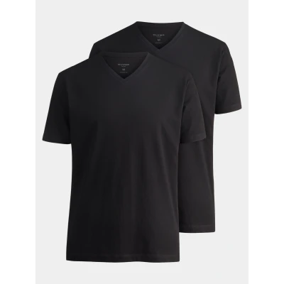 Afbeelding van T shirt OLYMP V Hals (2 Pack) zwart