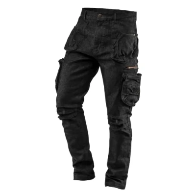Afbeelding van NEO TOOLS Pantalon de travail 5 poches Denim noir, 98 % coton, 2 élasthanne, multifonctions, empiècement confortable à l&#039;entrejambe et sous le genou, genoux profilés, tailles S 3XL (XXL)