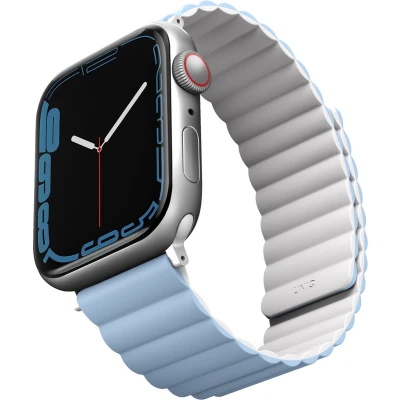 Afbeelding van Uniq Revix dubbelzijdig bandje voor de Apple Watch 1 / 2 3 4 5 6 7 8 9 SE Ultra (2) 42 44 45 49 mm White/Blue