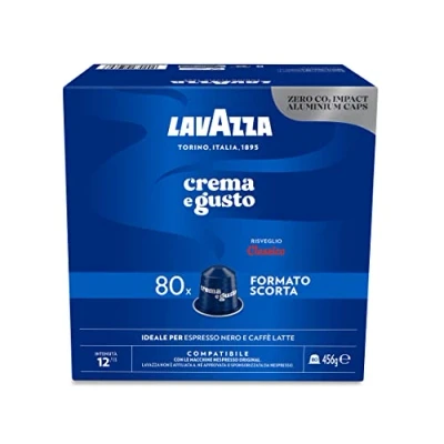Image de Lavazza, Crème et goût classique, 240 capsules en aluminium compatibles avec machines Nespresso* Original, notes d&#039;épices, chocolat bois, arabica&amp;robuste, intensité 12/13, torréfaction moyenne, 8