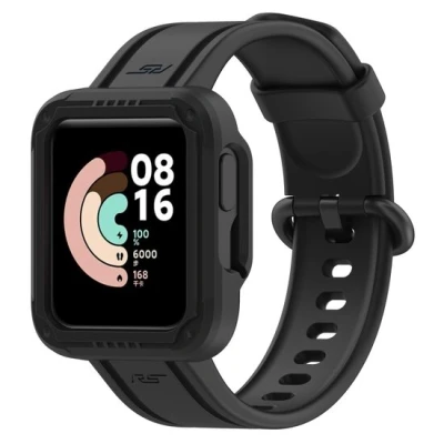 Afbeelding van Siliconen sportband met case Zwart Xiaomi Redmi Watch 2 (Lite)