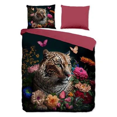 Afbeelding van Pure Dekbedovertrek &quot;luipaard met bloemen&quot; Multi (240x200/220 cm) Microfiber