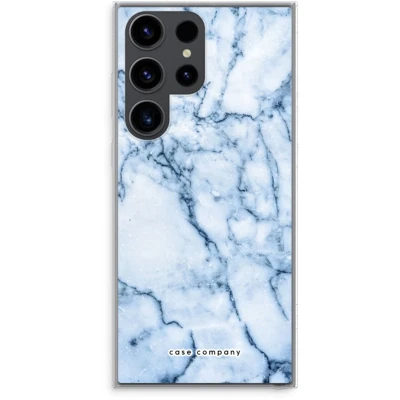 Afbeelding van Case Company® hoesje geschikt voor Samsung Galaxy S23 Ultra Blauw marmer Soft Cover Telefoonhoesje Bescherming aan alle Kanten en Schermrand