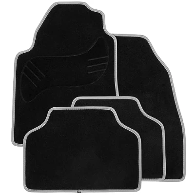 Image de DBS Tapis de Voiture Universel Antidérapant 4 Pièces : Avant + Arrière Sol Automobile Haute Qualité Blanc
