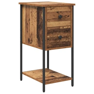 Afbeelding van vidaXL Nachtkastje met lade Oud hout 32 x 42 70 cm Bewerkt
