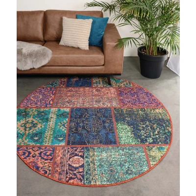 Afbeelding van Rond Patchwork Vloerkleed Fade No.1 Multi 115 Cm