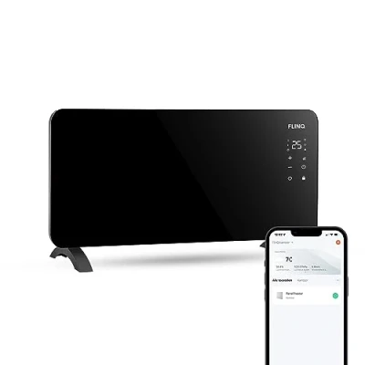 Afbeelding van FlinQ Elektrischge Paneelverwarming Zwart 2000W Verwarmingspaneel Wifi (bedienbaar via app)