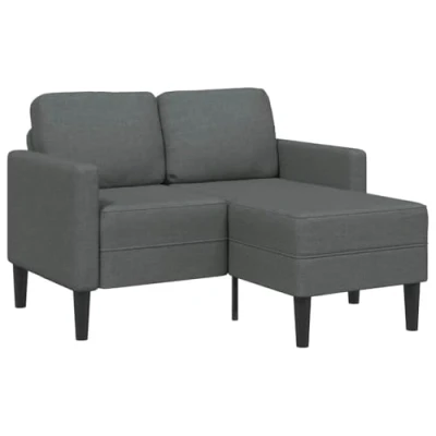 Afbeelding van vidaXL 2 zitsbank met chaise longue L donkergrijs 125 cm fluweel