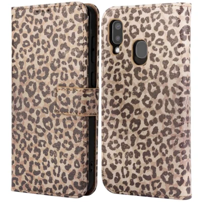 Afbeelding van imoshion Hoesje Geschikt voor Samsung Galaxy A20e Design Bookcase smartphone Leopard Mood