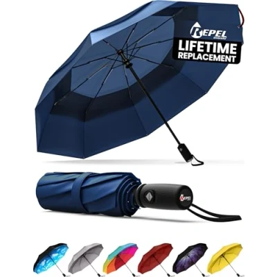 Afbeelding van Repel Umbrella Winddichte dubbele geventileerde reisparaplu met teflon coating, Rood